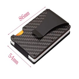 Men Slim Carbon Fiber Credit Card Holder RFID Blocking Metal Money Clip Wallet, Lightweight, Secure, and Stylish, Holds Up to 12 Cards