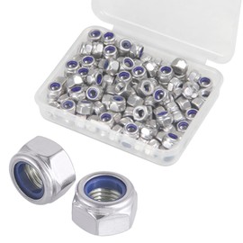 Aicosineg Hex Lock Nuts Nylon Lock Nuts M3 Nuts 100pcs 304 Stainless Steel Insert Nuts Anti-loosen Nuts Thickness 4mm Hex Width 5.5mm with Case