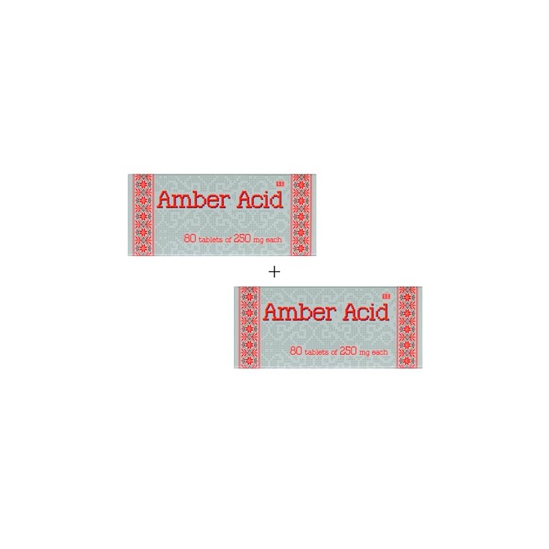 FARMAKOM (2 Pack) Succinic Acid (Amber Acid) 80 tabs/0.25g with