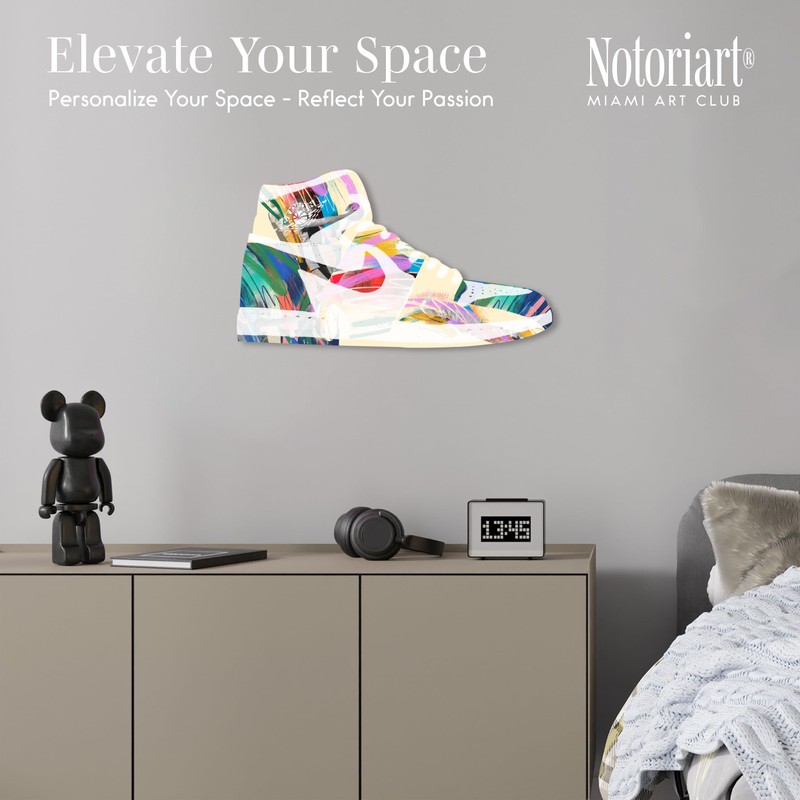 NotoriArt Retro Sneaker Acrylic Wall Art Die-Cut Easy-to-Hang, 19" x