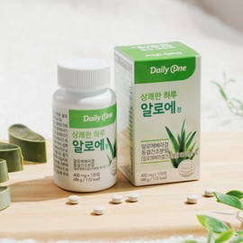 Daily One (롯데백화점)상쾌한 하루 알로에정 400mg 120정 X 2통 4개월분 Refreshing Day Aloe Tablets 400mg, 120 Tablets x 2 Bottles, 4-Month Supply
