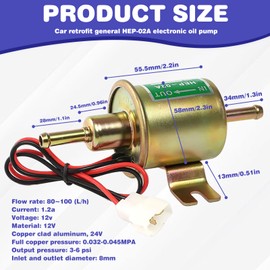 Fuel Pump, Electric Petrol Pump, Universal Electric 12 V HEP-02A Diesel Pump, Car Fuel Pump Universal, High Performance Pressure Diesel Pump, Construction Machine Fuel Pump for Car Vehicle