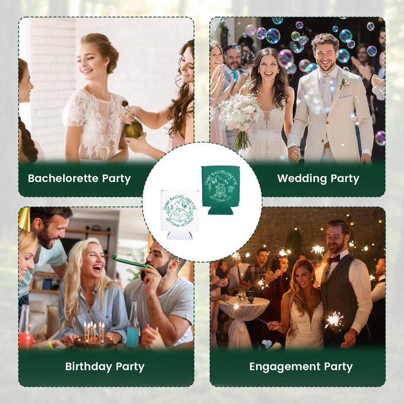 12 Pcs Reusable Camp Bachelorette Party Can Coolers for Bridal