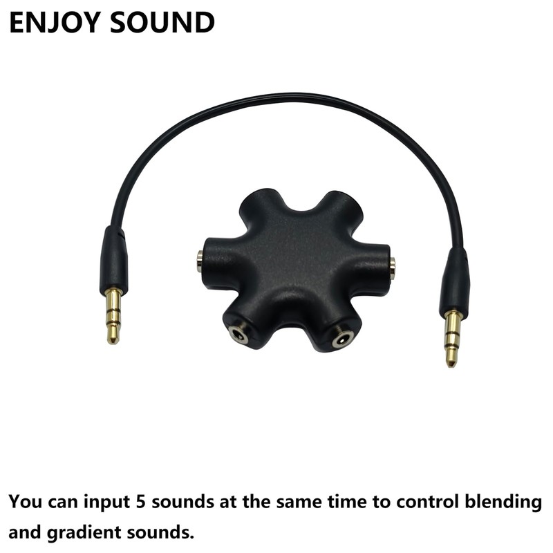 Typheoniks 5-Jack Audio Headphone Splitter for 3.5mm Devices Multi Earphone