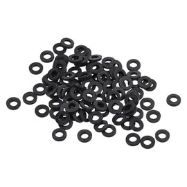 PATIKIL M2.5 Nylon Flat Washer, 100 Pack 2.5mm ID 5mm OD 1mm Thick Sealing Spacer Gasket Ring for Faucet Pipe Water Hose Fastener Bolt, Black