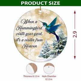 Rigufu 2024 Christmas Orrnament Hummingbird Visits Your Yard Ceramic Ornament – Perfect for Family & Christmas Tree Décor