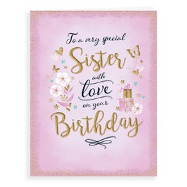 Piccadilly Greetings Modern Birthday Card Sister - 8 x 6 inches