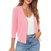 Urban CoCo Women's 3/4 Sleeve Open Front Cropped Sweater Cardigan