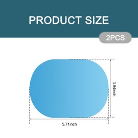 AWGUKA 2 PCS Car 5.71" x 3.94" Rearview Mirror Anti-rain Film, Oval High-definition Nano Anti-fog Waterproof Stickers, Keep Your Vision Clear Accessories, Universal for Cars Trucks (Transparent)