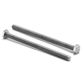 1/4-20 x 4" Hex Head Screw Bolt, 20Pcs 18-8 (304) Stainless Steel, Fully Threaded, Plain Finish, by SG TZH