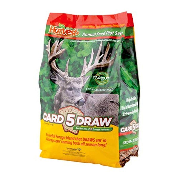 EVOLVED HARVEST 5 Card Draw Food Plot Seed - All Season Long High-Protein & Minerals Forage for Deer