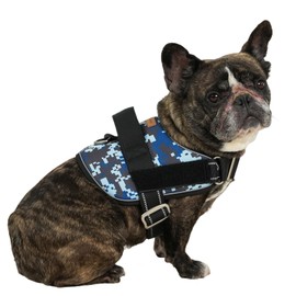 No Pull Dog Harness,Adjustable Padded Vest,Reflective Breathable Material,No Choke Design for Small,Medium and Large Dogs,Comfortable for Walking,Running,Training,Blue Camo,M