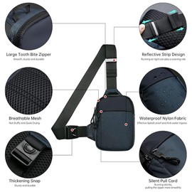 Mini Sling Bag for Men and Women, Small Crossbody Bag Trendy, Casual Waterproof Phone Chest Bag for Travel (Dark blue)