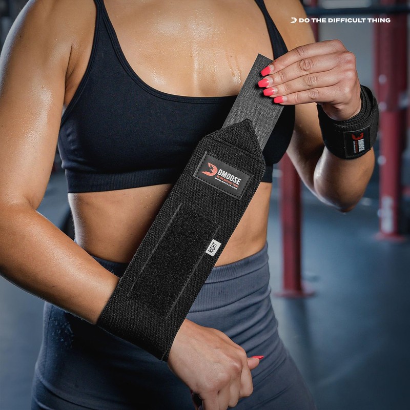 DMoose Wrist Wraps (18" & 12" Premium Quality) for Weightlifting,