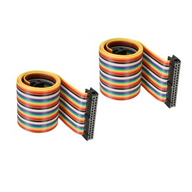 DMiotech 2 Pack 34 Pins IDC Flat Ribbon Cable 48 cm Length 2.54 mm Distance Jumper Wires for Electronic Projects Type C