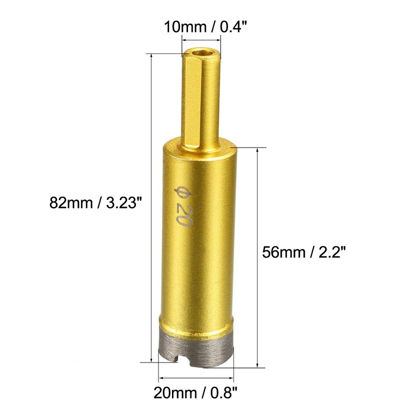 sourcing map 20mm Dry/Wet Hole Saws Diamond Core Drill Bit