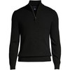 Lands' End Mens Fine Gauge Cashmere Quarter Zip Black Regular