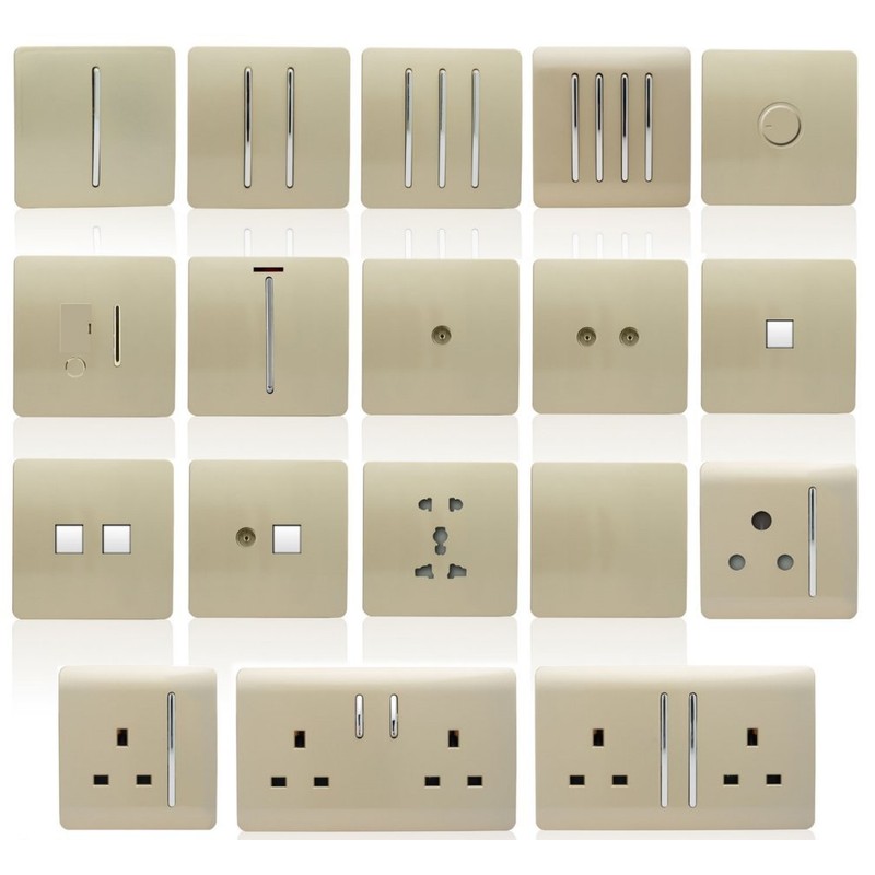 Trendi Switch 2 Gang Artistic Modern Glossy 13 Amp Electrical