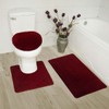 Luxury Home Collection 3 Piece Bath Rug Solid Set Non-Slip