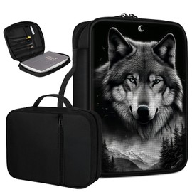 BREIDMKFM Bible Cover Bible Case for Women,Mountain Wolf Bible Case Church Bag Bible Protector with Handle and Zippered Pocket - Fits Standard & Large Size Study Bible Case