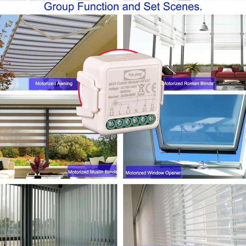 Yueyang Roller Shutter Switch with RF Remote Control, Wireless Module