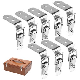 8 pieces lever clasp, stainless steel latch, snap lock, robust tension clasp, stainless steel lever lock, box closure, stainless steel, metal lever closure for case box, window