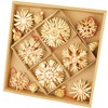 48 x Small Straw Stars Christmas Tree Decorations for Christmas,