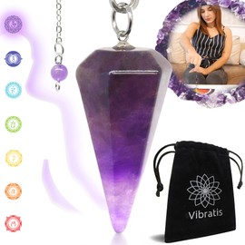Vibratis Péndulo Amatista - Pendulo Radiestesia de Piedra