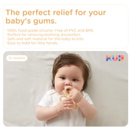 KUB Baby Teething Toys, Silicone Teether Relief Soothing Sore Gums, Baby Chew Toys, Baby Toys 3-12 Months Beige