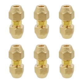 T Tulead Copper Pipe Extension Joint Connectors Air Conditioning Pipe Coupling Adapters with Flare Nuts 8PCS for Tube Diameter 1/4", 3/8"