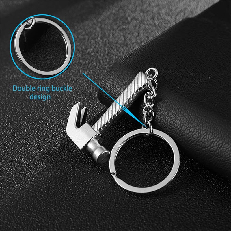 Yilceemy Pack of 4 Carpenter's Tool Keyrings, Key Chains, Wrench