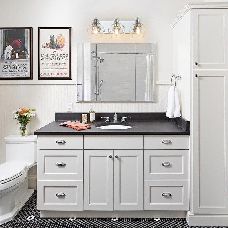 Tuscarora Chrome Vanity Light Fixture - 3 Light Bathroom Vanity