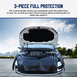 Magnetic Mudguard Protector, Pack of 3, Mudguard Protector, Non-Slip Workshop Mat, Waterproof Coupling, Car Repair, Mudguard with Hook, Universal