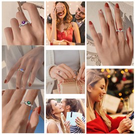 FOREVER QUEEN Women's Rings Adjustable Hats Your Heart Rings 925 Sterling Silver Hug Rings for Women Birthstone Rings