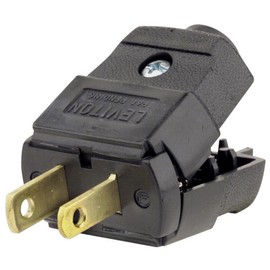 Leviton 101-EP 15 Amp, 125 Volt, Residential Grade, Polarized, Non-Grounding Plug, Black - 24 Pack