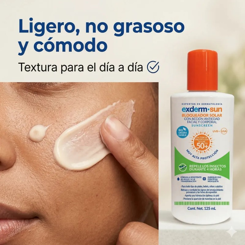 Exderm Bloqueador Solar Con Repelente Insectos Fps 50 125ml