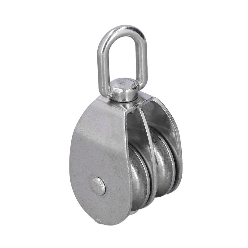 50mm/2.0in Marine Pulley Double Roller 400kg Loading 304 Stainless Steel