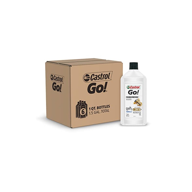Castrol 06102 GO! 20W-50 4T Motorcycle Oil - 1 Quart