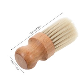 TOVINANNA Wooden Handle Hair Cutting Brush for Professional Hairdressing Soft Bristles Neck Duster for Easy Hair Removal Ergonomic Grip Suitable for Barbers and Home Use