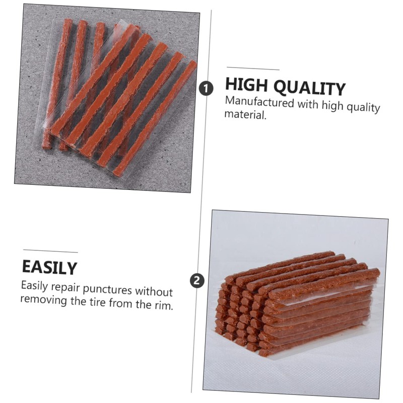 BUGUUYO 100pcs Tire Repair Strips for Car Motorcycle Quick Easy