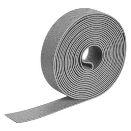 sourcing map Twill Wide Elastic Band Double-Side 25mm(1 inch) Flat 4 Yard Woven Elastic Band Knit Elastic Spool Heavy Stretch Strap Light Grey for Sewing, Waistband