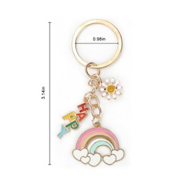 SHTALHST Flower Keychain,Stunning Rainbow Keychain Gifts for Women,Bestie Gifts,Friend Keychain. A Thoughtful Birthday, Valentine's, Thanksgiving,Christmas Gift for Sisters, Besties, Friends