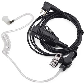 Surveillance Acoustic Tube Earpiece Headset Compatible with Motorola CP180 CP185 CP200 CP200D CP300 DP1400 EP450 DEP450 GP3688 Two Way Radio Walkie Talkie with PTT Mic