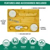 PandPal Bamboo Cheese Board with Knife, Bowl, Fork Set, Wood