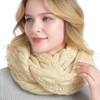 QUEENFUR Winter Women Thick Cable Knit Ribbed Infinity Circle Loop
