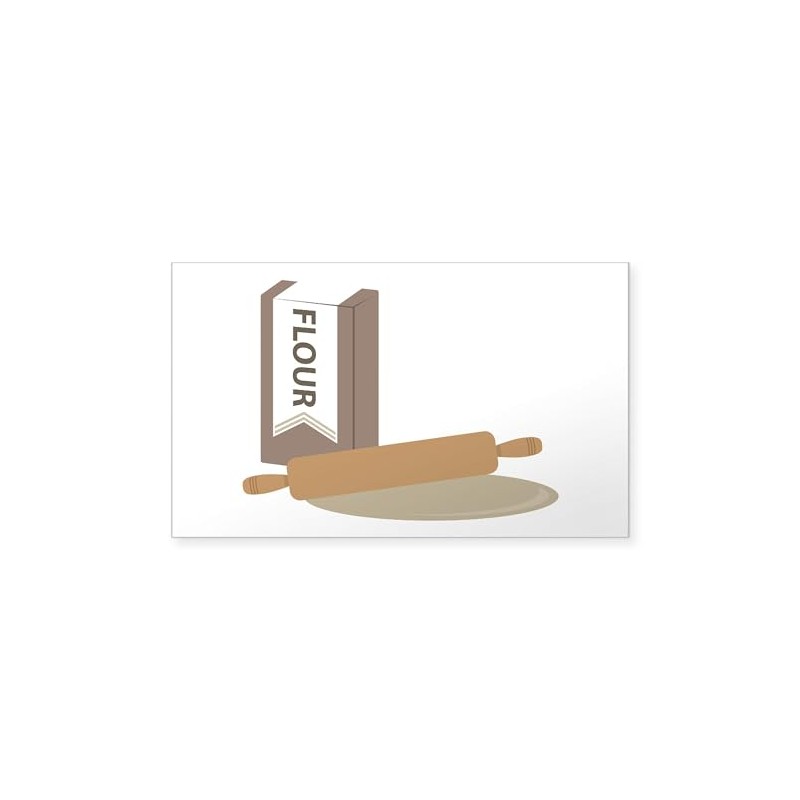 CafePress Rolling Pin & Flour Sticker Rectangle Bumper Sticker Car