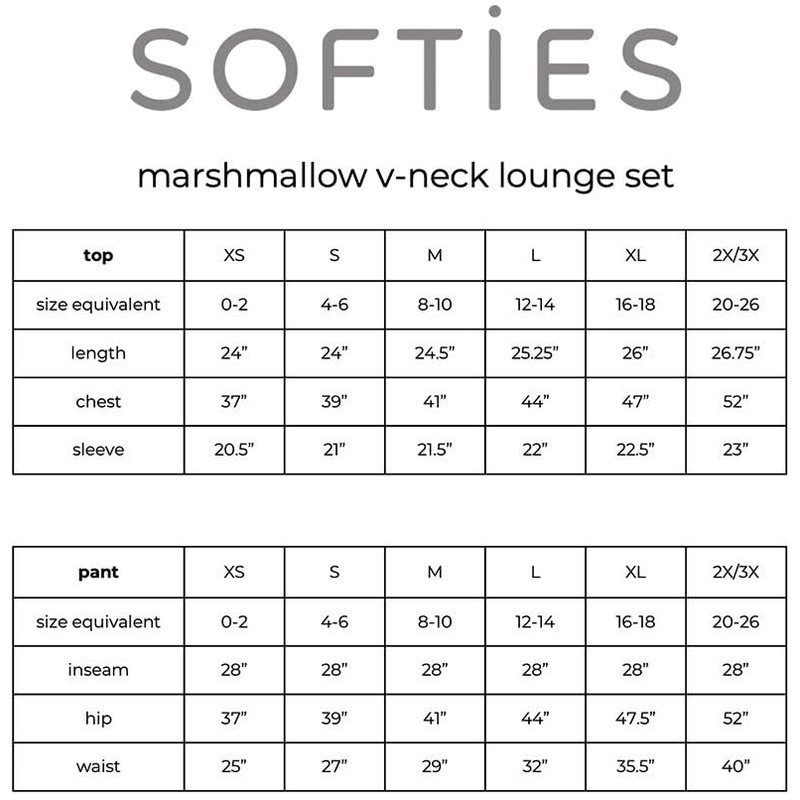 Softies Ultra-Soft Solid Marshmallow V-Neck Lounge Set for Women, Black,