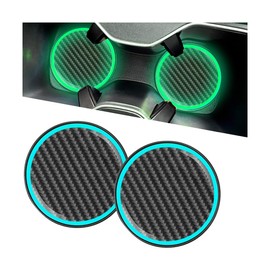 Adunsiaoto Pack of 2 Drink Holder Coasters for Car Accessories Interior, Universal Car Drink Holder Coaster, Luminescent Light Cup Pad (Unmarked)
