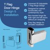 UAP 3D Adjustable T Flag Axis Door Hinges - High