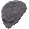 BYOS Ladies Winter Solid Chic Slouchy Ribbed Crochet Knit Beret